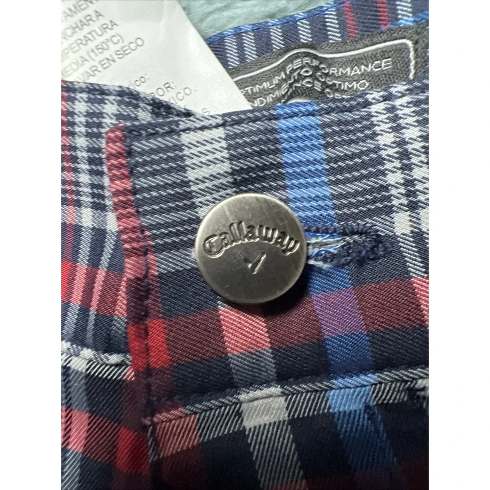 Callaway Golf Shorts Plaid Check Multicolored Men's 40 Pockets Chinos
